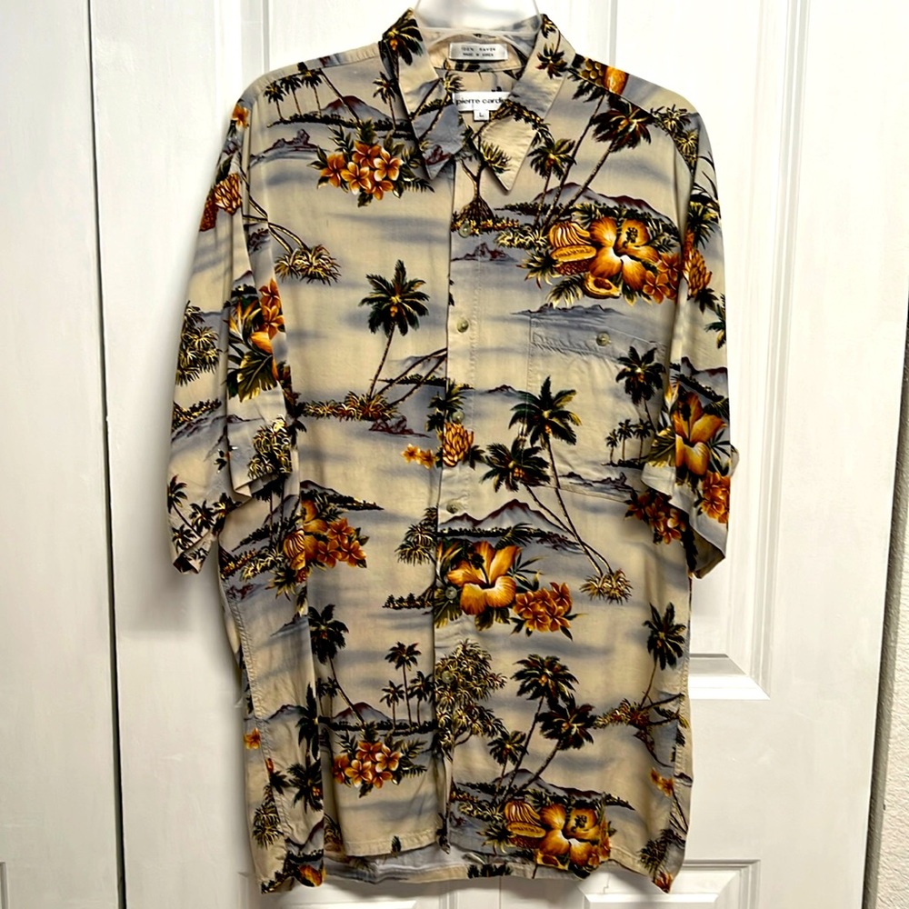 Pierre Cardin Tropical Paradise Short Sleeve Pocket Shirt Size L